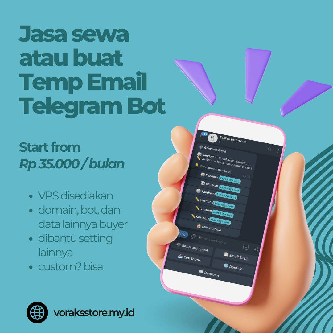 Manual - JASA SEWA / BUAT TEMPORARY EMAIL BOT ATAU WEB